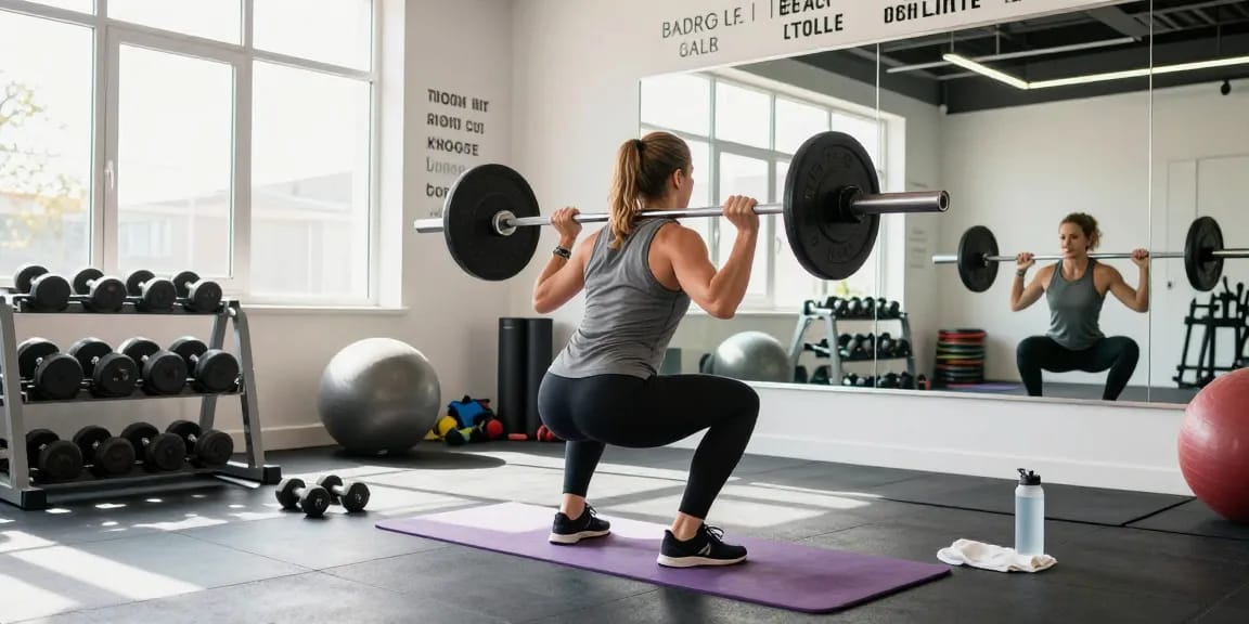 Fit persoon traint in hun thuis-gym met Unique Pharma Steroïden Winkel producten zichtbaar in de omgeving.