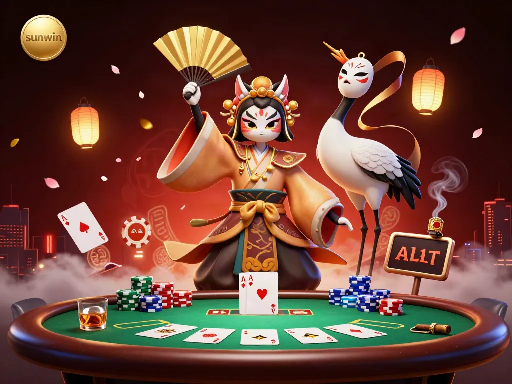 Experience the thrilling world of sunwin. with a vibrant casino scene featuring dynamic poker action and striking characters.