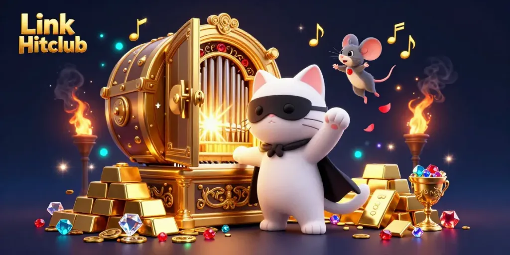 Experience the magical atmosphere of Link Hitclub with a colorful casino scene full of treasures.