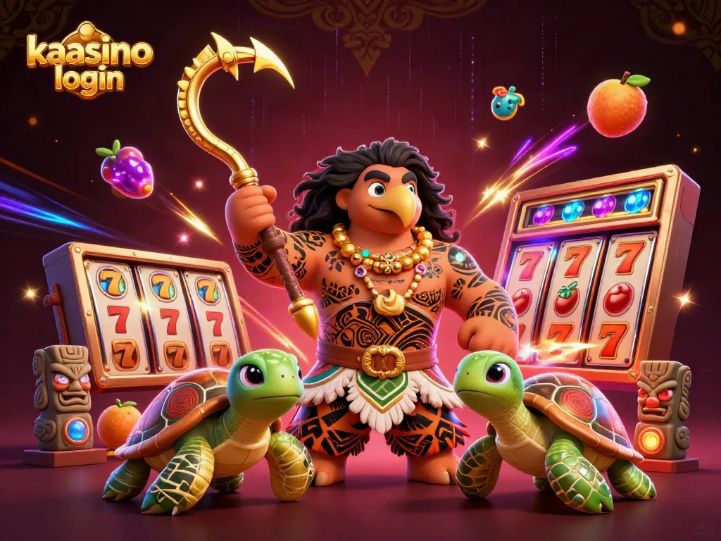 Engage with kaasino login for exciting gaming, featuring vibrant 3D cartoon casino elements.