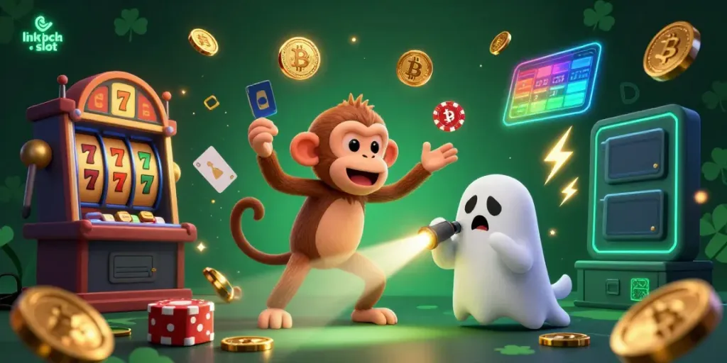Engage with thrilling link slot experiences showcased in a vibrant casino scene.