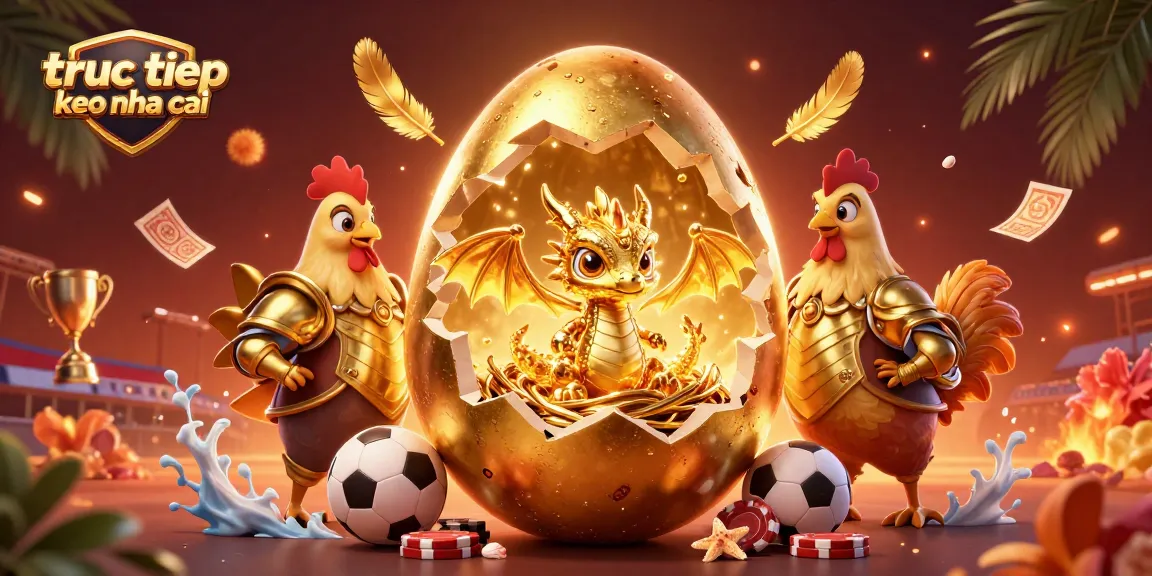 Watch the spectacular truc tiep keo nha cai scene with a golden baby dragon and sports betting elements