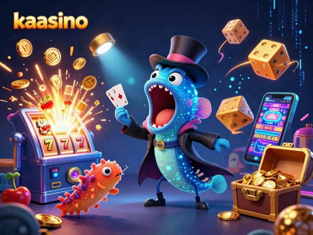 Kaasino's vibrant animated scene featuring underwater characters and dynamic casino elements.