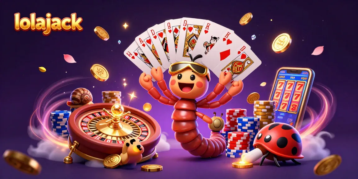Experience thrilling casino action at lolajack with a vibrant scene featuring unique characters and games.